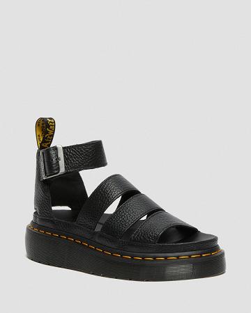 Sandalias de Plataforma Dr Martens Clarissa II Cuero Mujer Negros | MX 47KOR